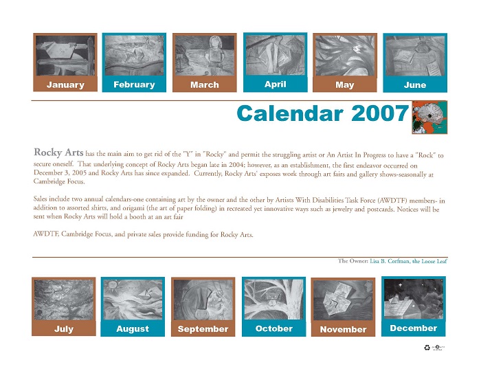 Back of 2011 calendar