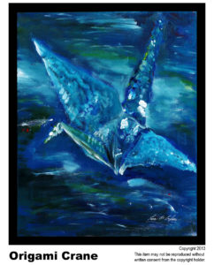 Blue Crane - $995.  Acrylic on Stretched Canvas.  Traditional - 16 x 20 in.