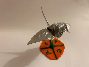 Crane Dreidel - Orange Green