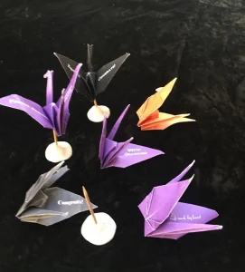 Paper Cranes With Stands 1